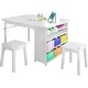 preview thumbnail 13 of 15, Mixoy Kids Table and Chair Set,Child Crafting table with Paper Roller and Removable Storage Box, Art Storage for Kids Reading