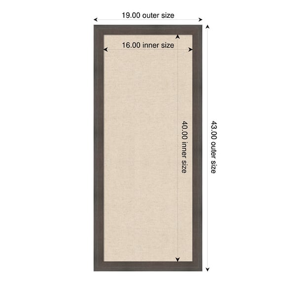 dimension image slide 53 of 91, Amanti Art Framed Fabric Pinboard Natural Linen Printed Bulletin Board