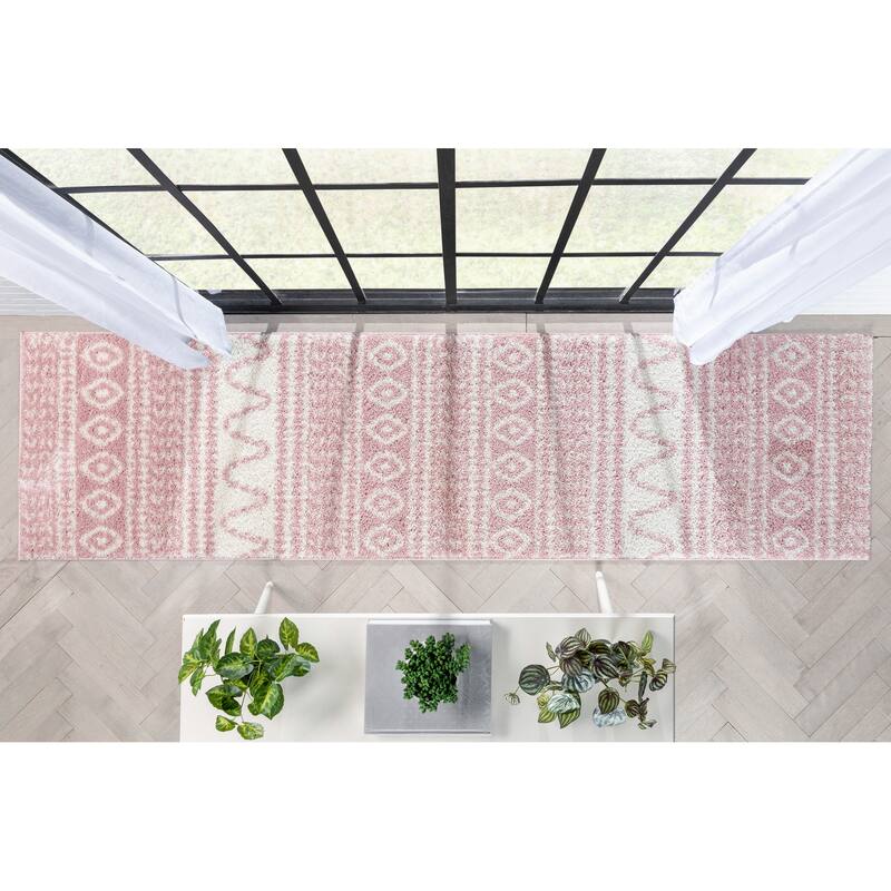 Well Woven Madison Shag Cossima Moroccan Tribal Shag Area Rug