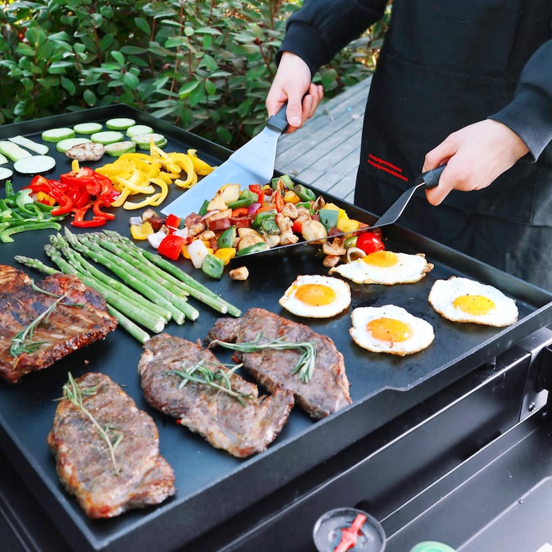 Royal Gourmet 4-Burner Propane BBQ Grill Griddle with Top Cover Lid