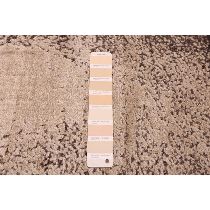 ECARPETGALLERY Hand Loomed Elysian Beige, Dark Brown Rug - 7'11 x 9'11