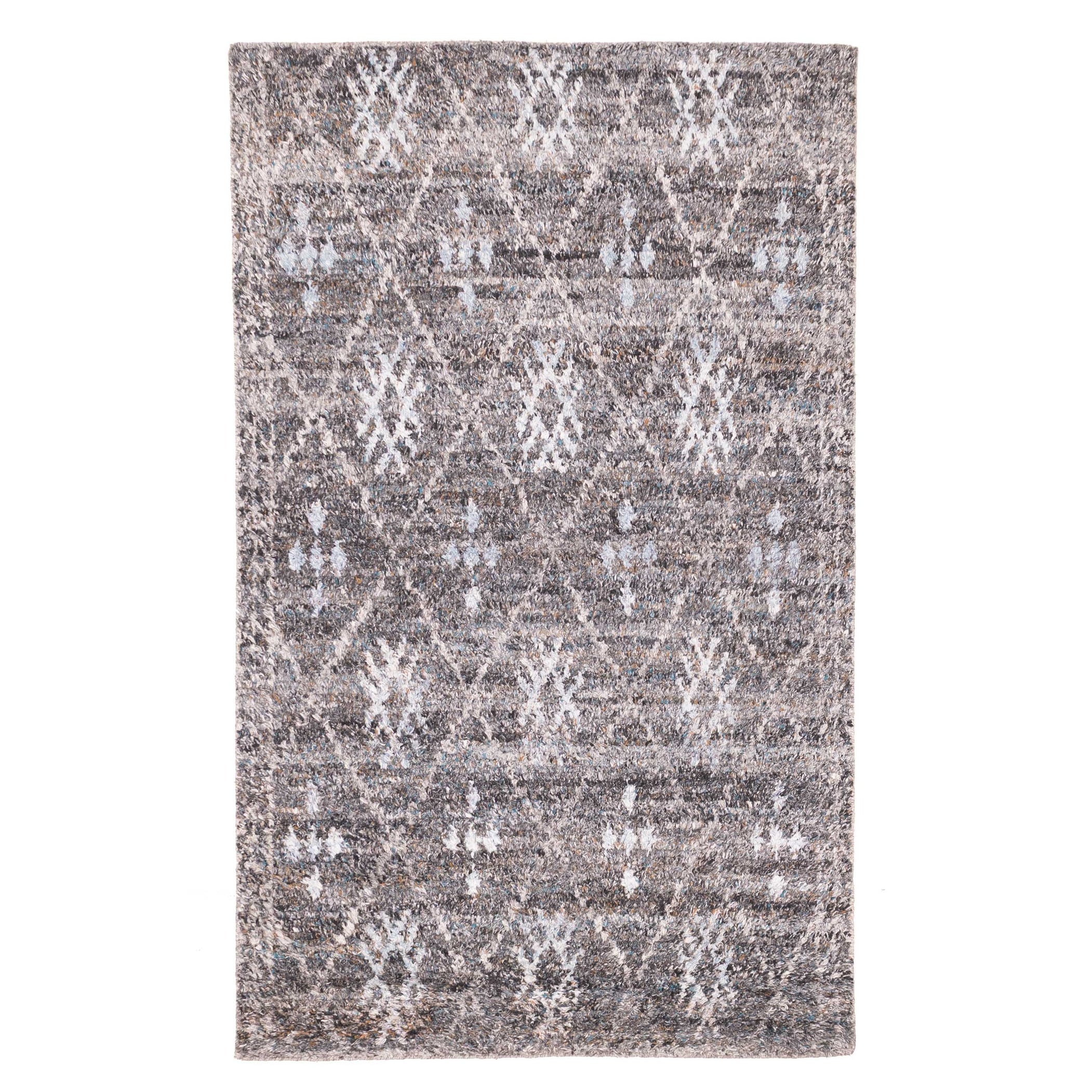 ECARPETGALLERY Hand-knotted Tangier Dark Grey Wool Rug - 5'0 x 8'0