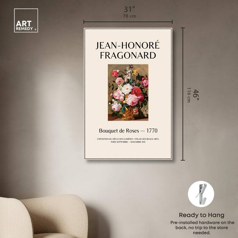 Roses in a Golden Vase Canvas by Art Remedy