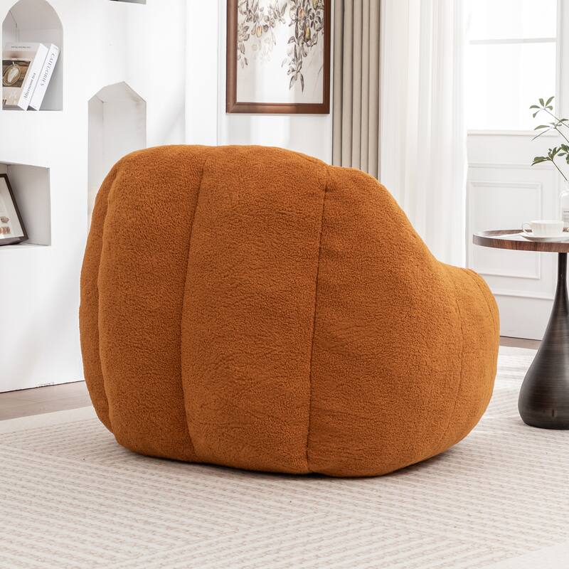 Fluffy Bean Bag Lazy Sofa Chair with Tufted Soft Stuffed Filling & Memory Foam