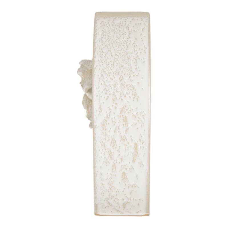 Ceramic Earthenware Textured Vase with Tapered Rim and Organic Pattern