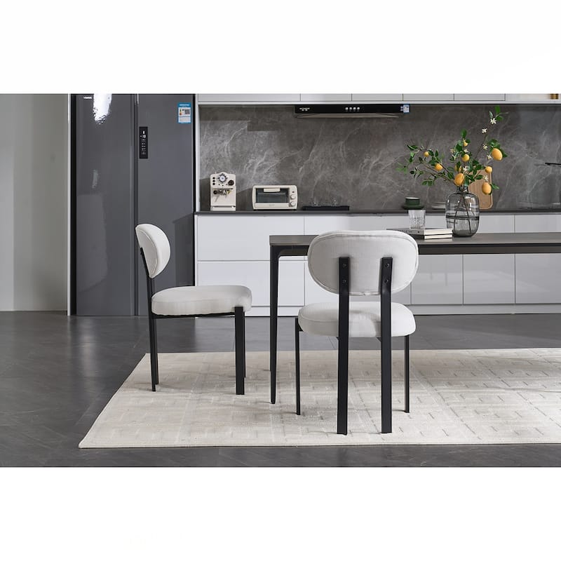 2PCS Dining Chairs With Metal Legs