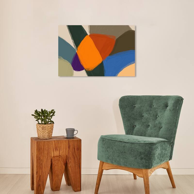 Wynwood Studio Canvas Abstract Abstract Apple Leaves Orange and Army Green Modern & Contemporary Wall Art Canvas Print - 16 x 24