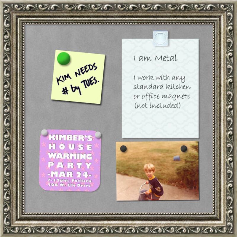 Framed Magnetic Board, Parisian Silver