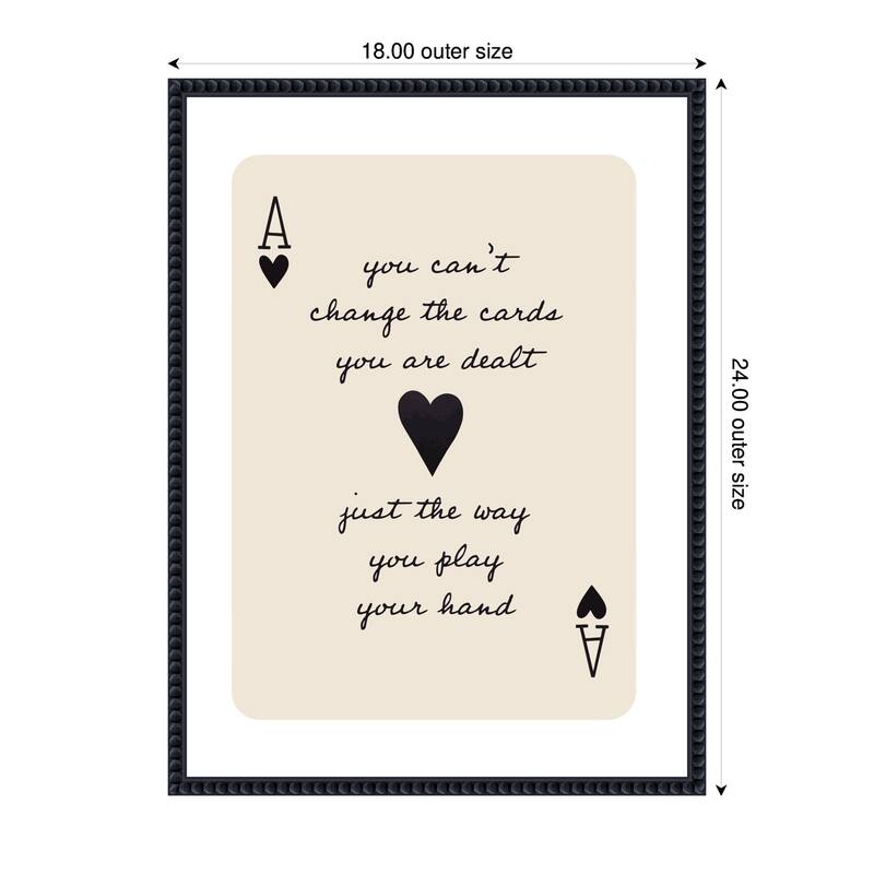 Kate and Laurel Ace of Heart Cards Positive Quote expansion by The Creative Bunch Studio Framed Canvas Wall Art Print