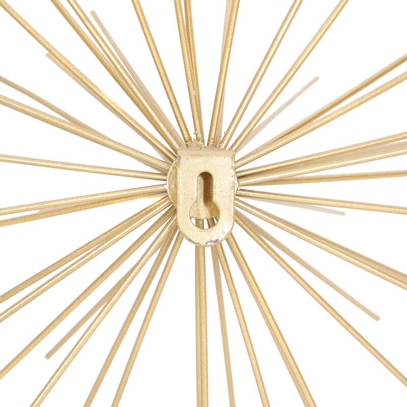CosmoLiving by Cosmopolitan Metal 3D Starburst Wall Decor (Set of 3) - Silver, Gold, Black, Copper