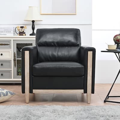 1-Seater Sofa with High-Resilience Sponge, Solid Wood Frame for Small Spaces