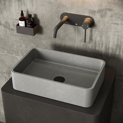 VIGO Cordoba 20"L x 13"W x 5"H Concreto Stone Rectangular Bathroom Vessel Sink