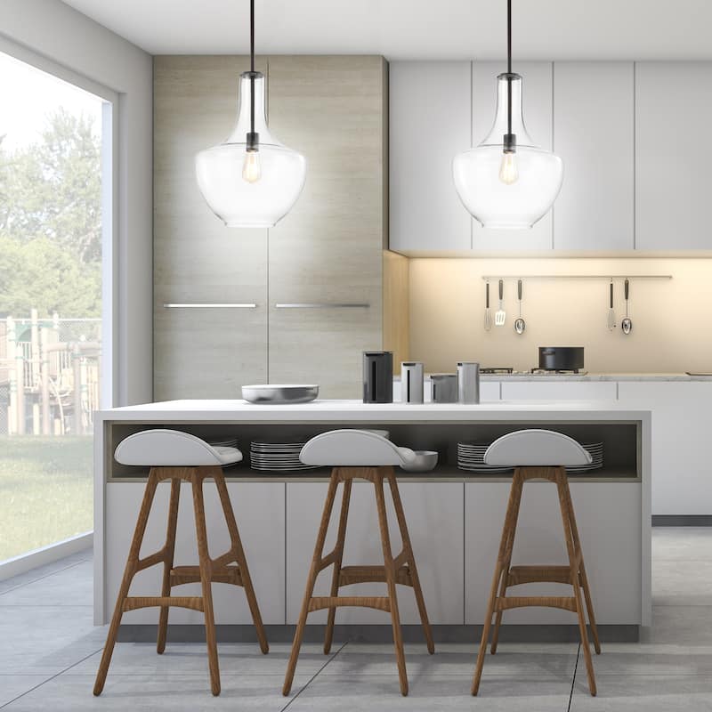 Bettina 1- Light Mid-Century Modern Iron/Glass LED Pendant, by JONATHAN Y