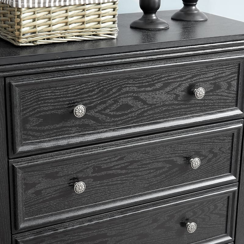 Black Farmhouse 5-Drawer Dresser, Living Room Closet Organizer