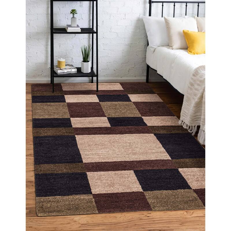 ECARPETGALLERY Hand-knotted Opulence Dark Brown Wool Rug - 4'1 x 5'11