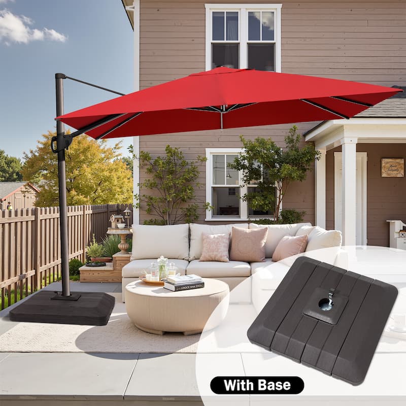 9 x 12 ft Outdoor Shade Patio Cantilever Offset Umbrella, Base Included