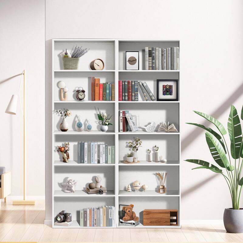 Modern Minimalist Storage Shelf - 6 Tiers, MDF Build