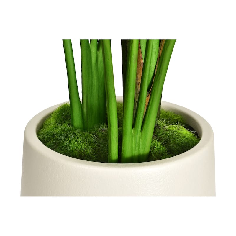 Artificial Banana Leaf Tree Bird Of Paradise in White Decor Pot