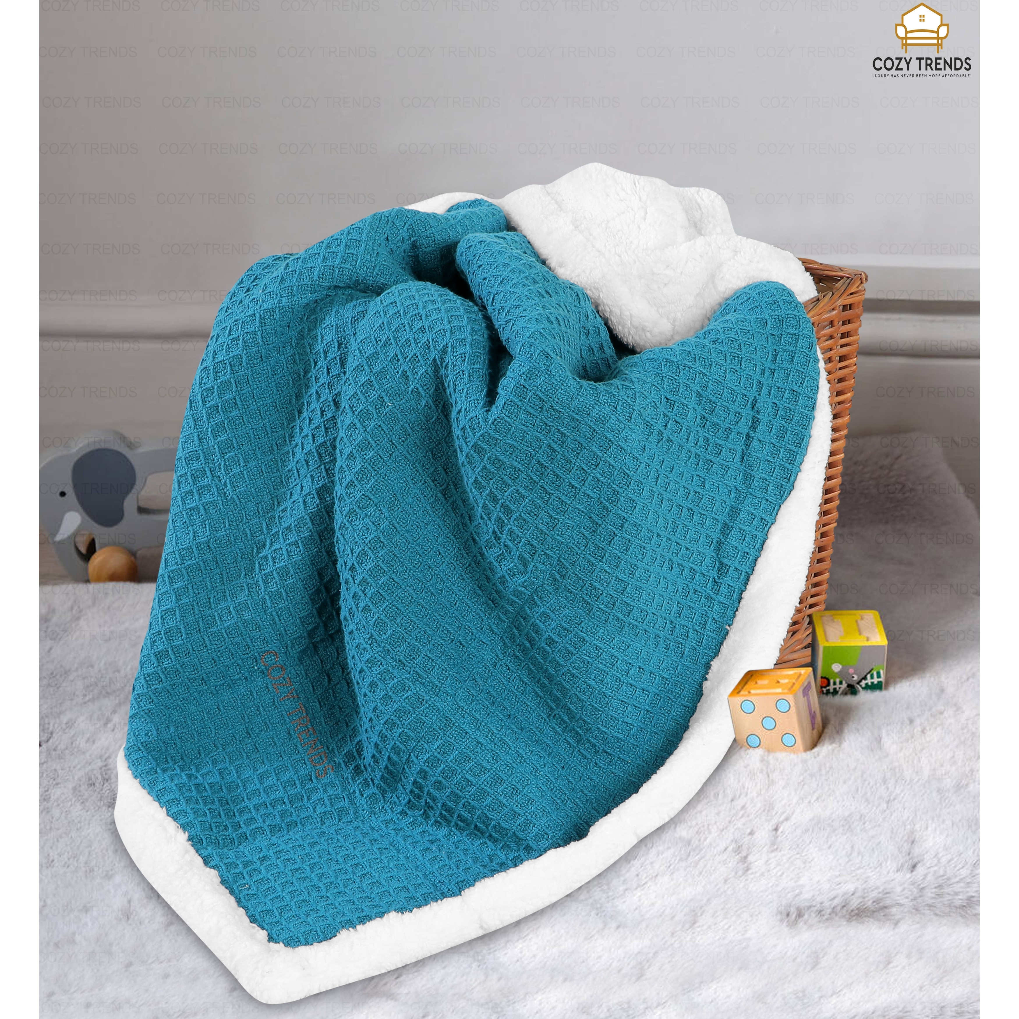 Hudson Baby Nerzdecke – Giraffen-Print, Blau, 76x102 Cm, Mit Punktrücken