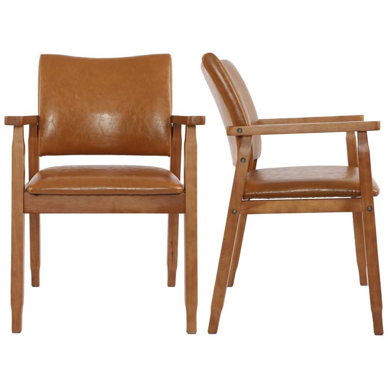 Walnut Upholstered Dining Chairs Solid Wood Arm Chair