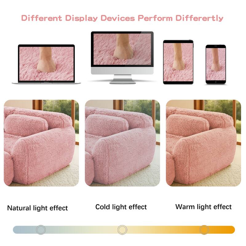 Anmytek L-Shaped Sectional Sofa with Chaise Plush Fabric 32D High Density Sponge No Assembly Ergonomic Anti-Slip Bed Sofa