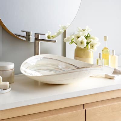 Sorrento Handmade Murano Glass Bathroom Sink - 20x17x5.25