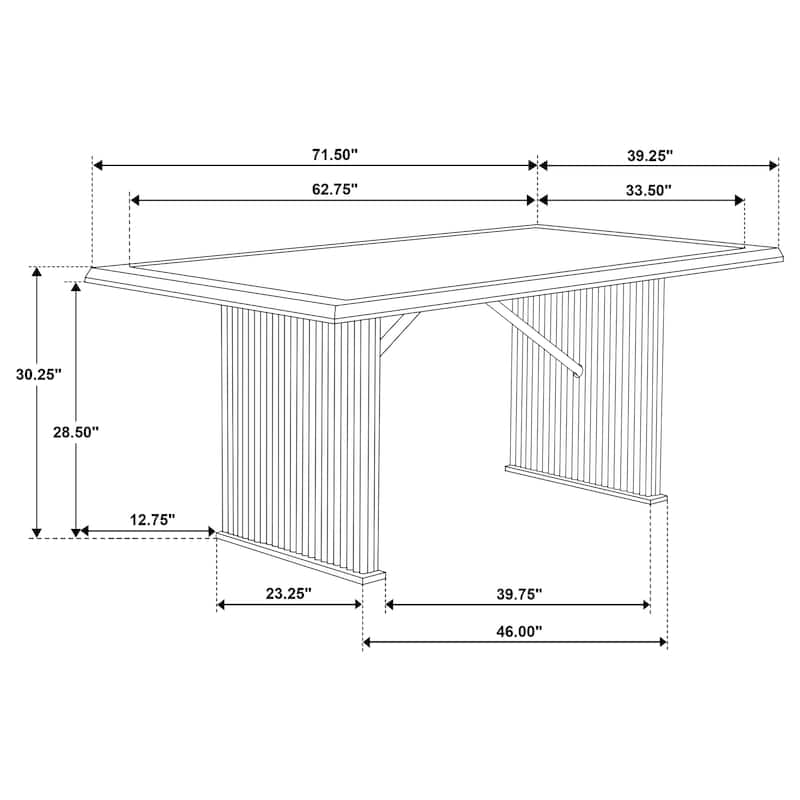 Sherwood 72-inch Rectangular Dining Table Brown - 71.75" x 39.25" x 30.25"