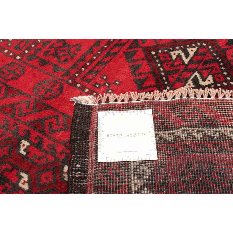 ECARPETGALLERY Hand-knotted Baluch Red Wool Rug - 3'5 x 6'8