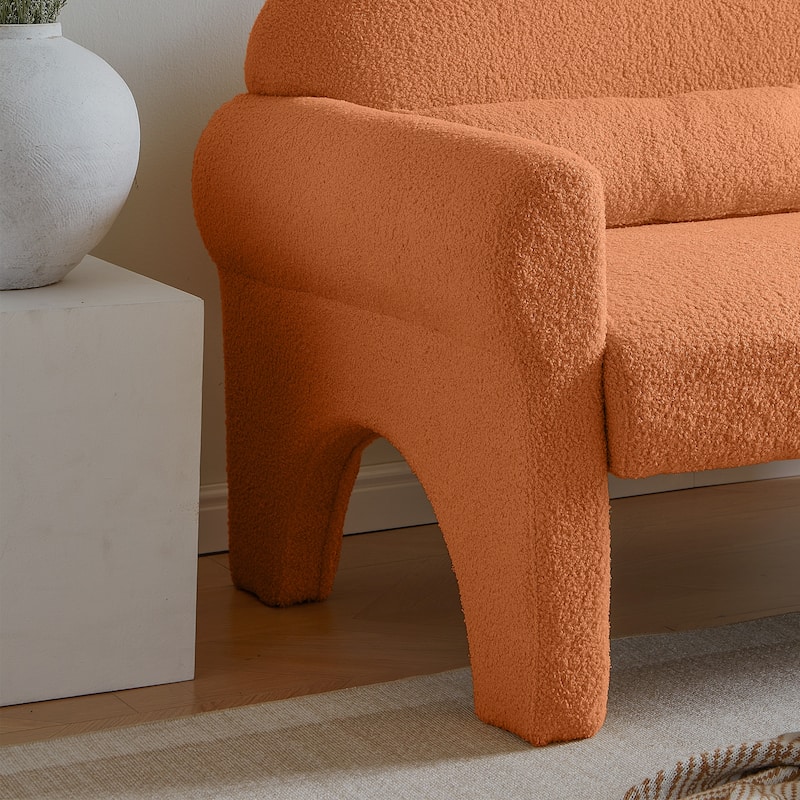 Teddy Fabric Accent Chair with Lumbar Pillow