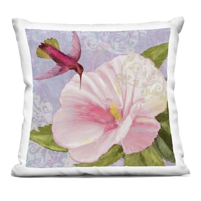 Stupell Hummingbird with White Flower Decorative Printed Throw Pillow Design by Sasha