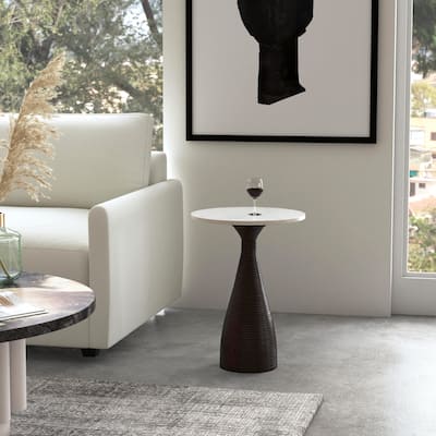 Julia Marble Pedestal End Table