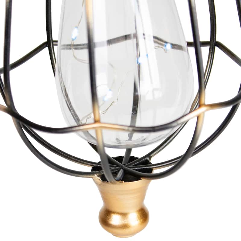 9" Bronze Outdoor Hanging Solar Lantern with Handle - 9