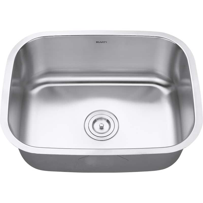 Ruvati 24 in. Undermount 16 Gauge Stainless Steel Kitchen Sink Single Bowl - RVM4132 - 23″ x 17-3/4″