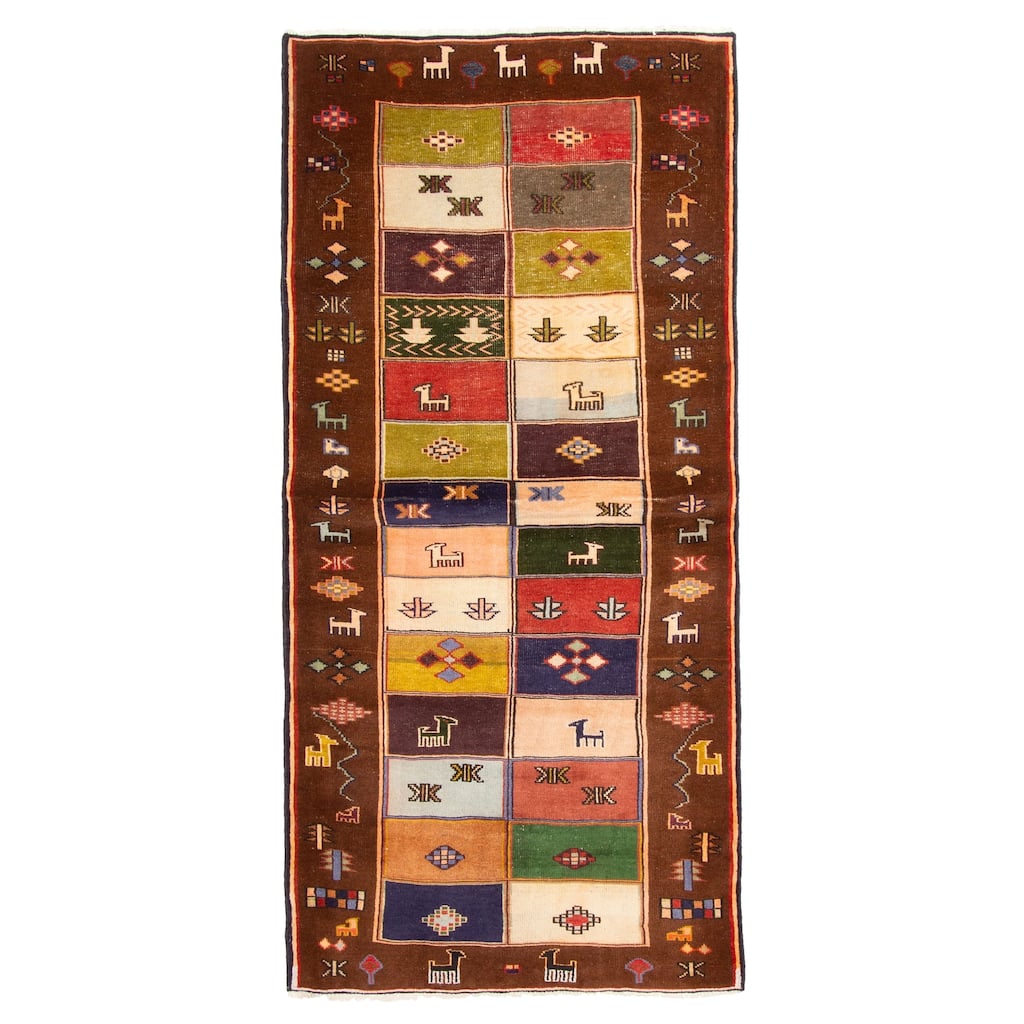 ECARPETGALLERY Hand-knotted Melis Vintage Multi Color Wool Rug - 3'5 x 7'9