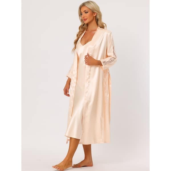 Women's Satin Nightwear Robe Sets Bathrobe Bridesmaid Wedding Bride Robe -  Bed Bath & Beyond - 42341333