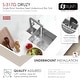 preview thumbnail 5 of 10, STYLISH 15 inch Stainless Steel Undermount Bar Prep Sink - Brushed Stainless Steel - 15" x 15" x 8"