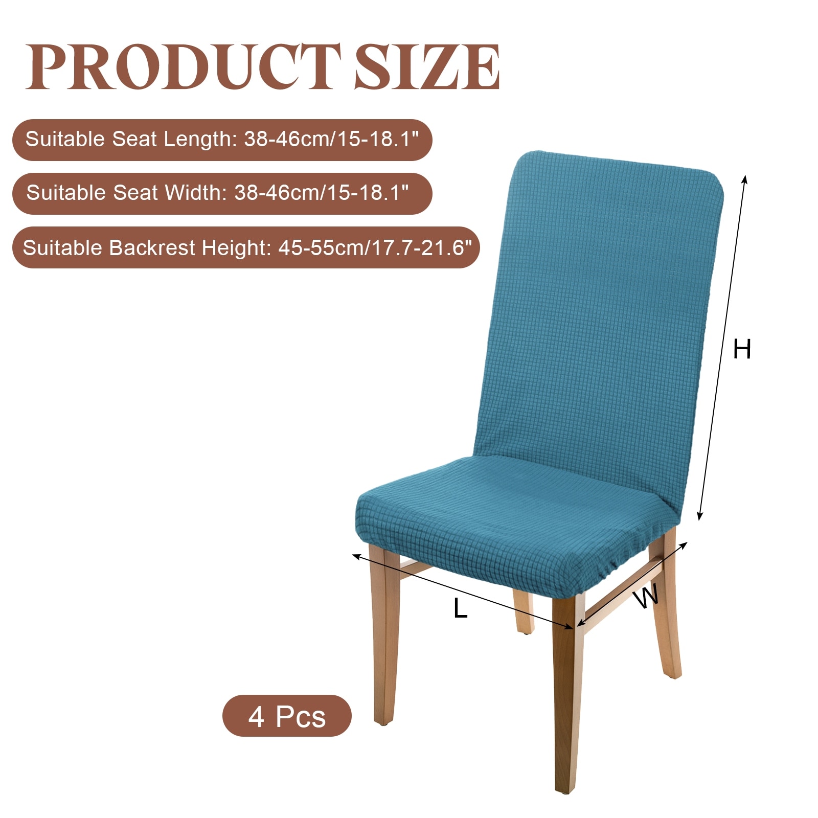 Dining Room Chair Cover, Soft Stretch Removable Parson Chair Slipcover Seat Protector Cover for Home Kitchen Hotel Restaurant