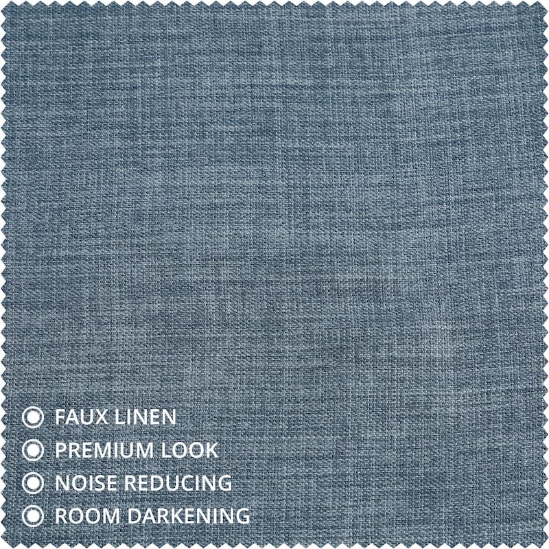 Exclusive Fabrics Textured Faux Linen Extra Wide Room Darkening Curtains for Bedroom & Living Room Curtains (1 Panel)