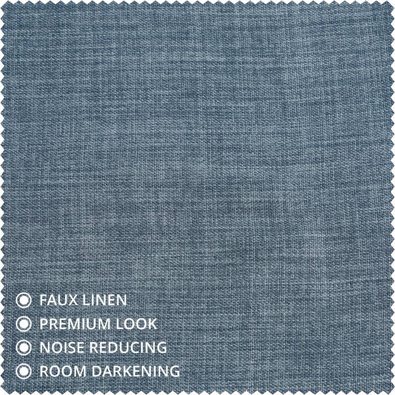 Exclusive Fabrics Textured Faux Linen Room Darkening Curtains for Bedroom & Living Room Curtains (1 Panel)