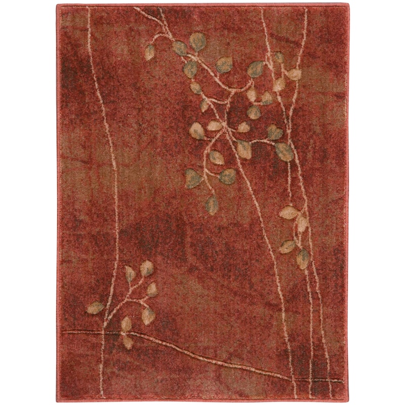 Nourison Susan Contemporary Floral Indoor only Area Rug. - 2' x 2' 9" - Flame