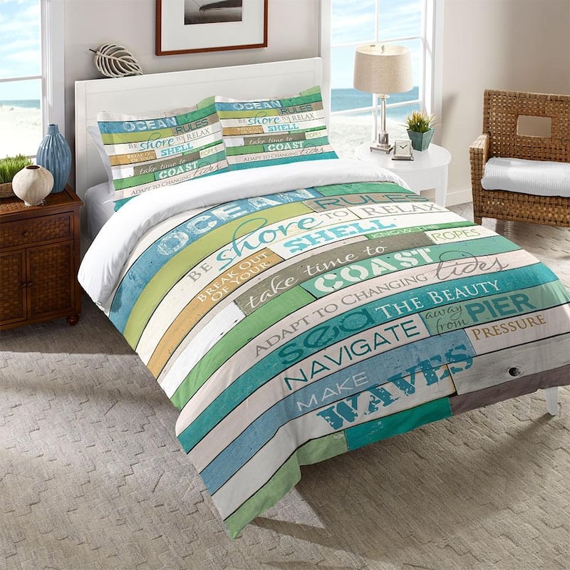 Laural Home Ocean Rules Cotton Comforter