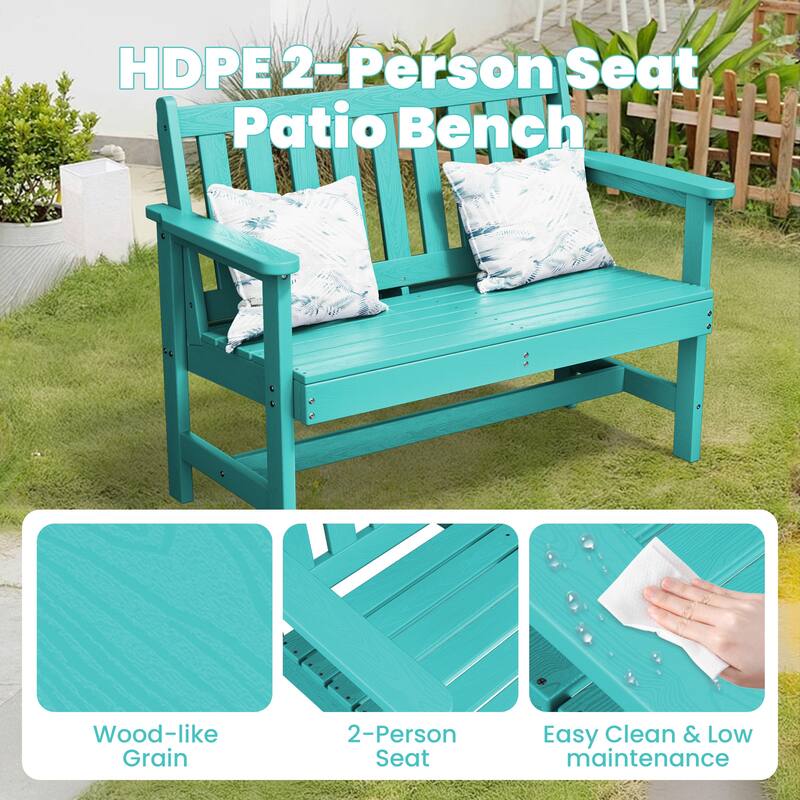 Outdoor 2-Person Garden Bench 42.92-in W x 35.83-in H