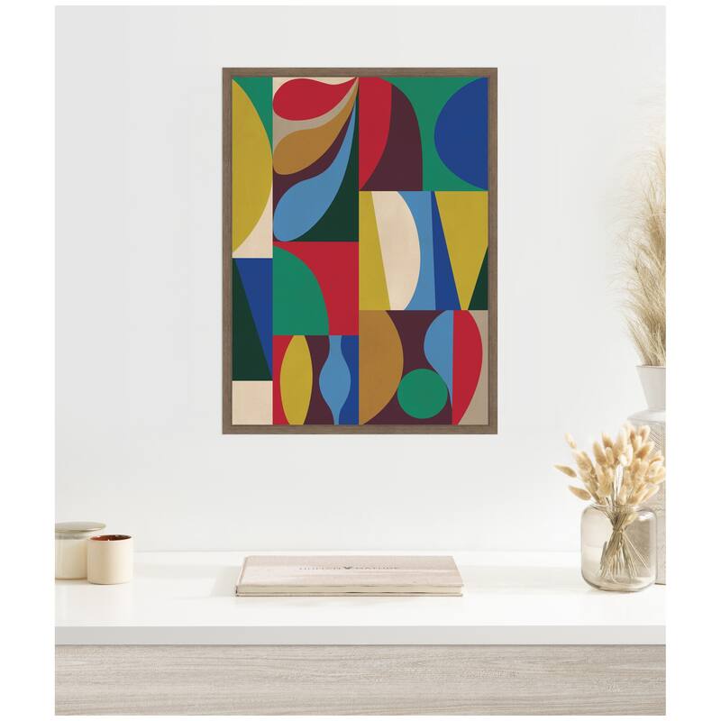 Kate and Laurel Abstract 04 by Rachel Lee Framed Canvas Wall Art Print