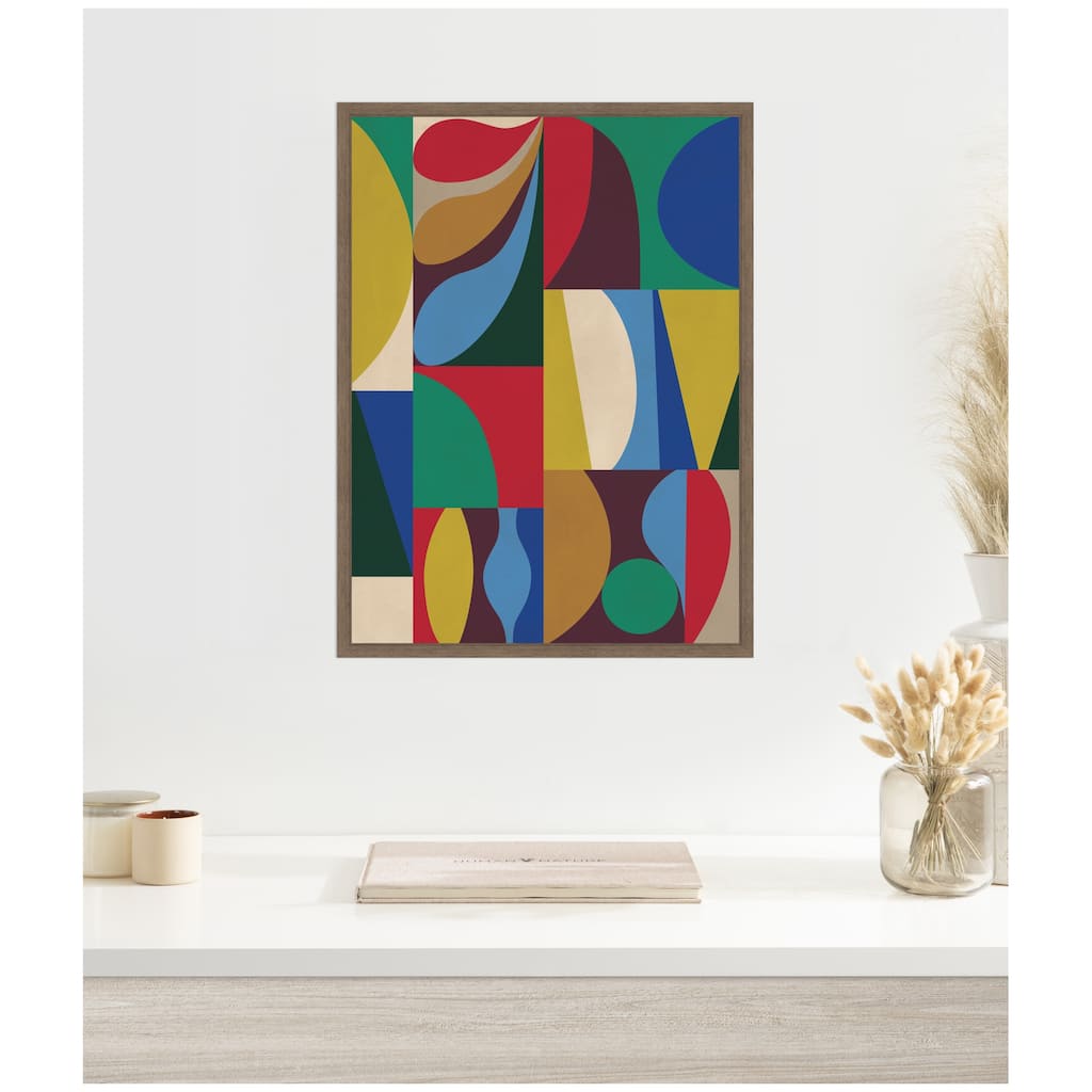 Kate and Laurel Abstract 04 by Rachel Lee Framed Canvas Wall Art Print
