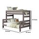 preview thumbnail 5 of 3, Damie Twin/Full Bunk Bed with Ladder, Brazilian Pine, Gray Solid Wood