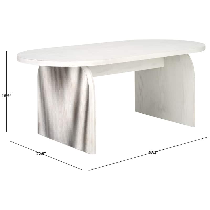 SAFAVIEH Hannelotte Ribbed Coffee Table - 47.2 In. W x 22.8 In. D x 18.5 In. H - 47Wx23Dx19H