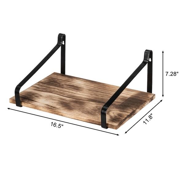 Set of 2 Floating Shelves Wall Mount Rustic Wood Wall Shelves for ...