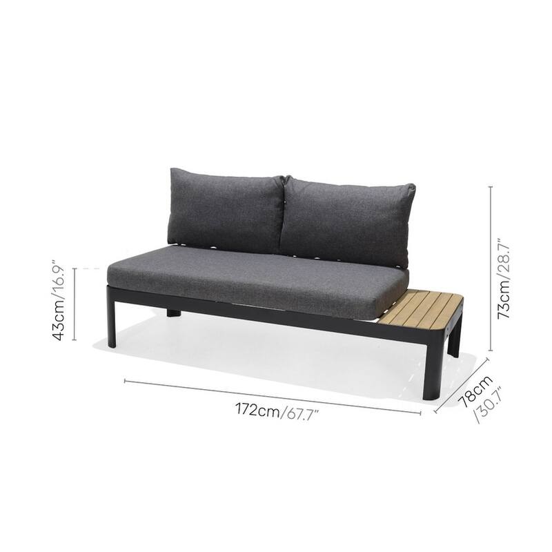 Amazonia Portalew 3pc FSC Teak and Aluminum Outdoor Patio Seating Set