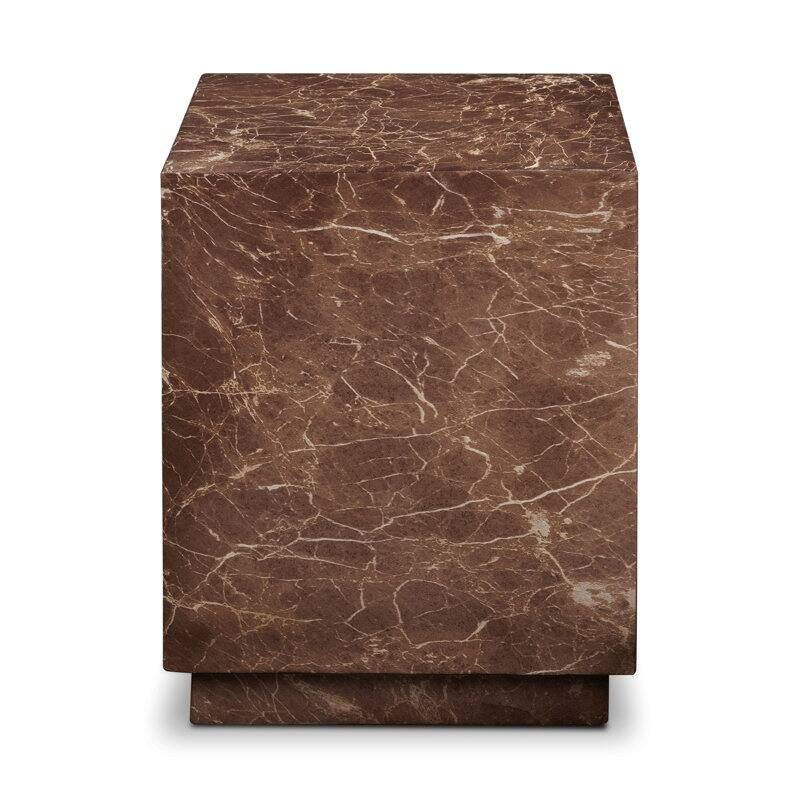 Stova Cube Concrete Side Table with Marble Finish