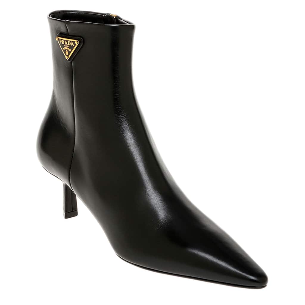 Prada Brushed Leather Ankle Boots